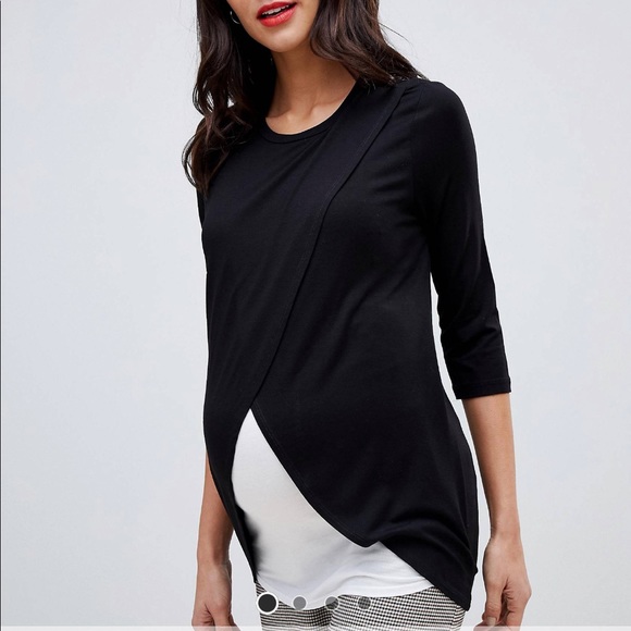 ASOS black and white nursing shirt - Picture 4 of 13